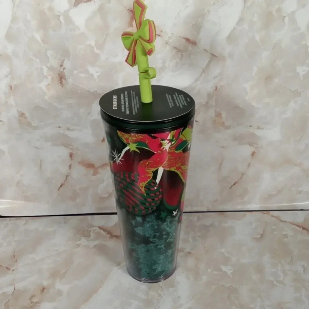 Starbucks Holiday Christmas tumbler bow silicone 24oz new - Picture 2 of 4